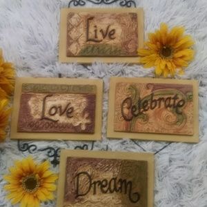 Home interior wall plaques 4 piece